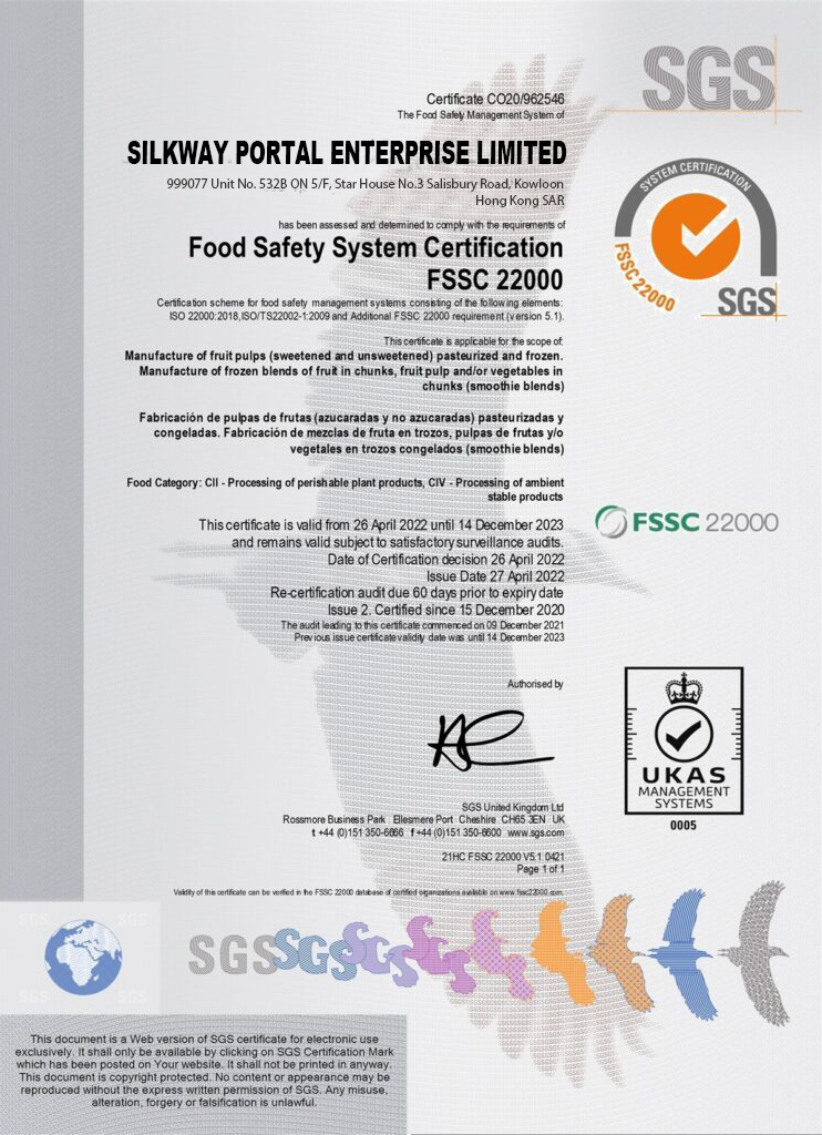 Quality certificates